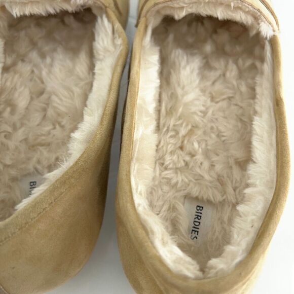 Birdies Womens Size 10.5 The Vesper Penny Loafers Slippers Suede Tan Faux Fur - Picture 10 of 13